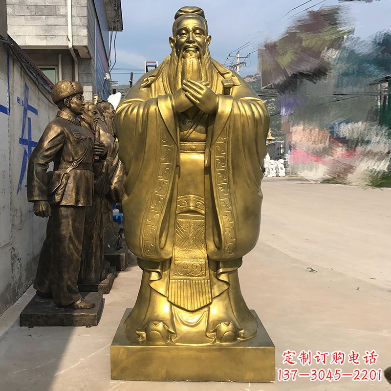 青岛校园孔子铜雕像
