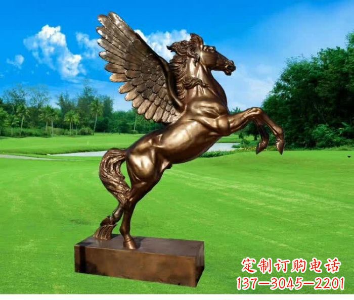 青岛园林飞马铜雕 (2)