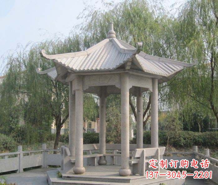 青岛园林景观大理石凉亭石雕