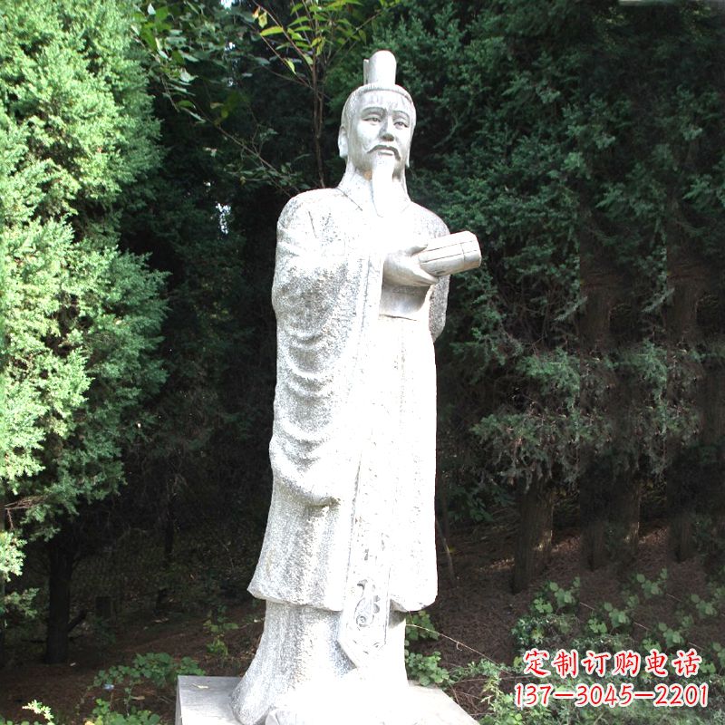 青岛中国古代著名帝王汉文帝刘恒汉白玉石雕塑像