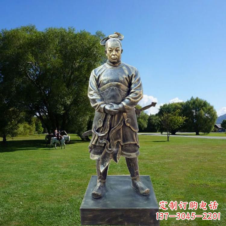 青岛中国汉初三杰之韩信仿铜雕像