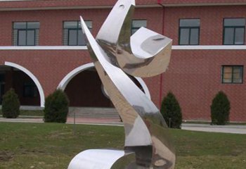 青岛校园不锈钢海浪抽象雕塑
