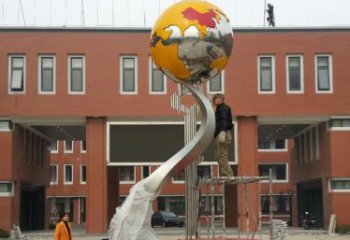 青岛学校不锈钢地球雕塑