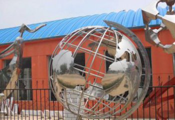 青岛学校不锈钢地球仪雕塑
