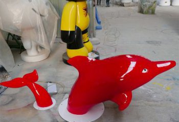 青岛园林广场创意海豚入水出水雕塑摆件