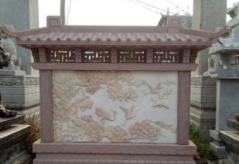 青岛园林景观松鹤石浮雕影壁
