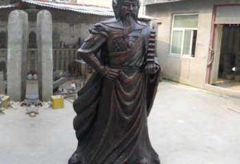 青岛战神托塔天王李靖铸铜雕塑