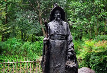 青岛中国古代著名文学家东晋田园诗人陶渊明铜雕塑像