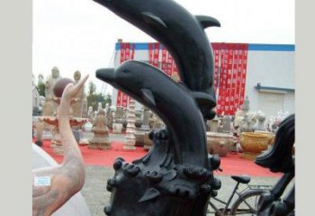 青岛中国黑海豚石雕