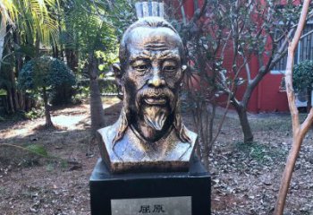 青岛中国历史名人战国时期著名爱国诗人屈原铸铜头像雕塑