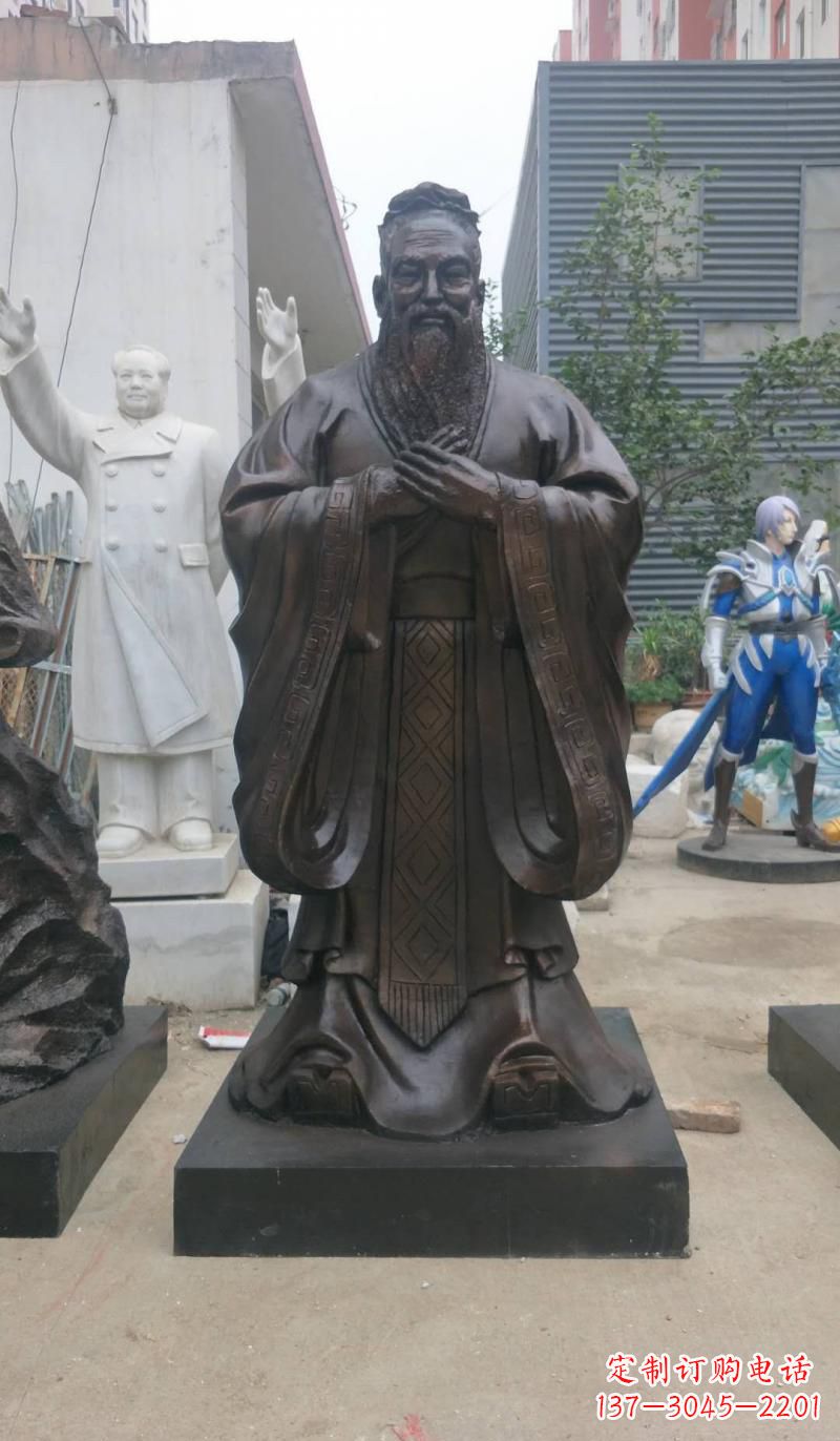 青岛铸铜孔子雕塑