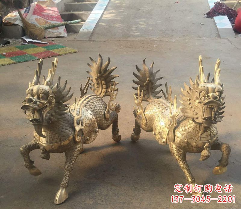 青岛铸铜麒麟雕塑 (2)