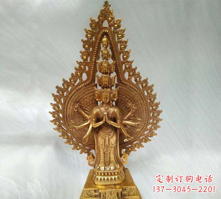 青岛铸铜千手观音寺庙佛像