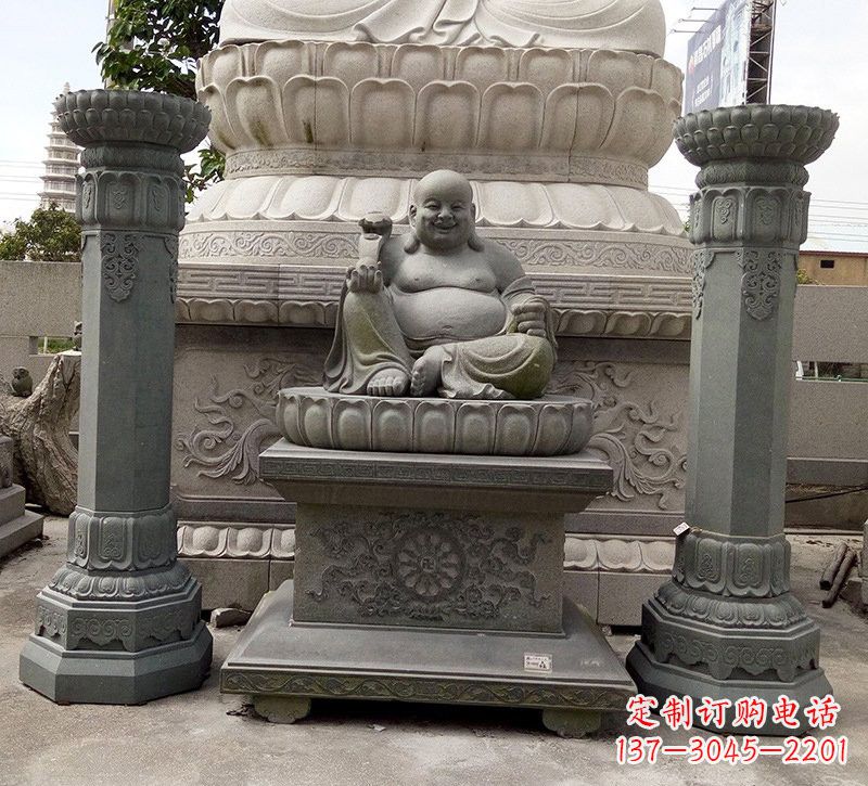 青岛宗教庙宇如意弥勒佛石雕