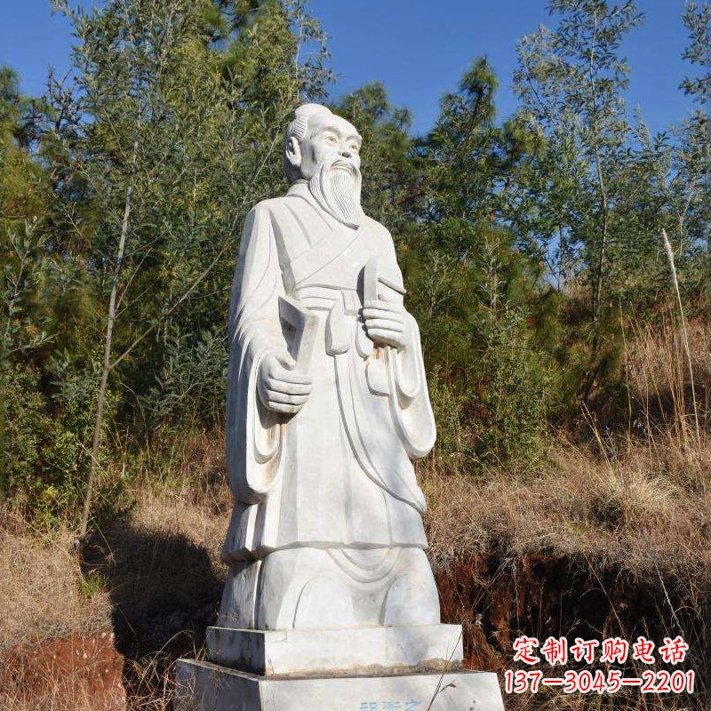 青岛祖冲之汉白玉石雕像-公园景区中国古代名人雕塑