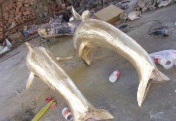 青岛铸铜海豚公园动物铜雕