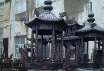 青岛铸铜寺庙香炉铜雕 (3)