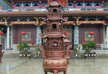 青岛宗教庙宇香炉铜雕